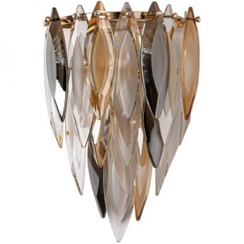 Бра ODEON LIGHT VILNA HALL ODL24 501 E14 3*40W золото/дымчатый/янтарный/матовый белый/металл/хрусталь Бра ODEON LIGHT VILNA HALL ODL24 501 E14 3*40W золото/дымчатый/янтарный/матовый белый/металл/хрусталь